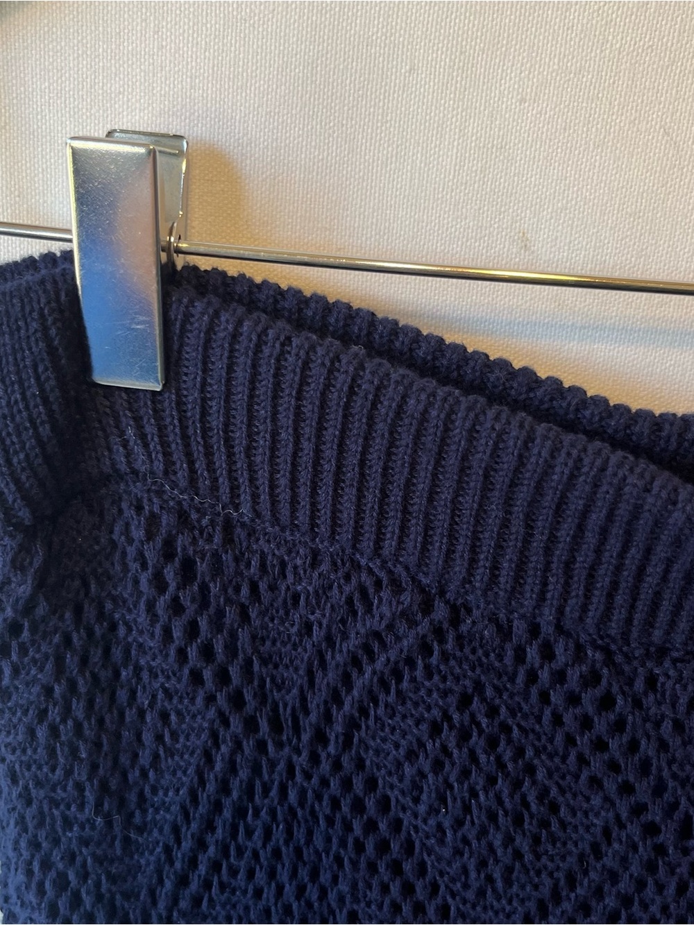 Freshman 1996 Crochet Knit maxi skirt M Dark blue Womens Boho Festival Coastal - Picture 6 of 8